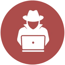 Mysterious person using laptop