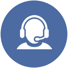 Customer support agent wearing headset